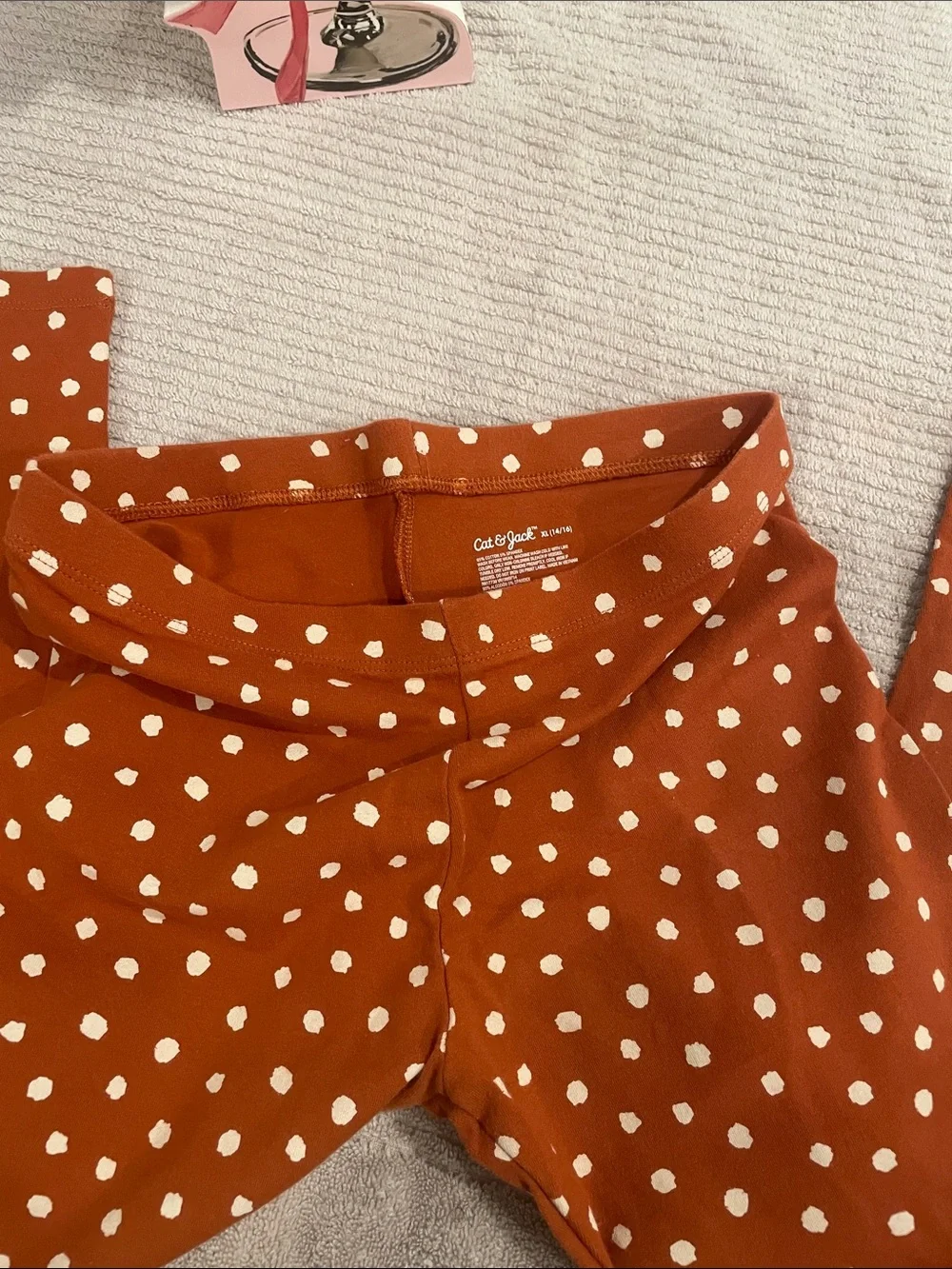 Cat & Jack Rust Orange Polka Dot Leggings